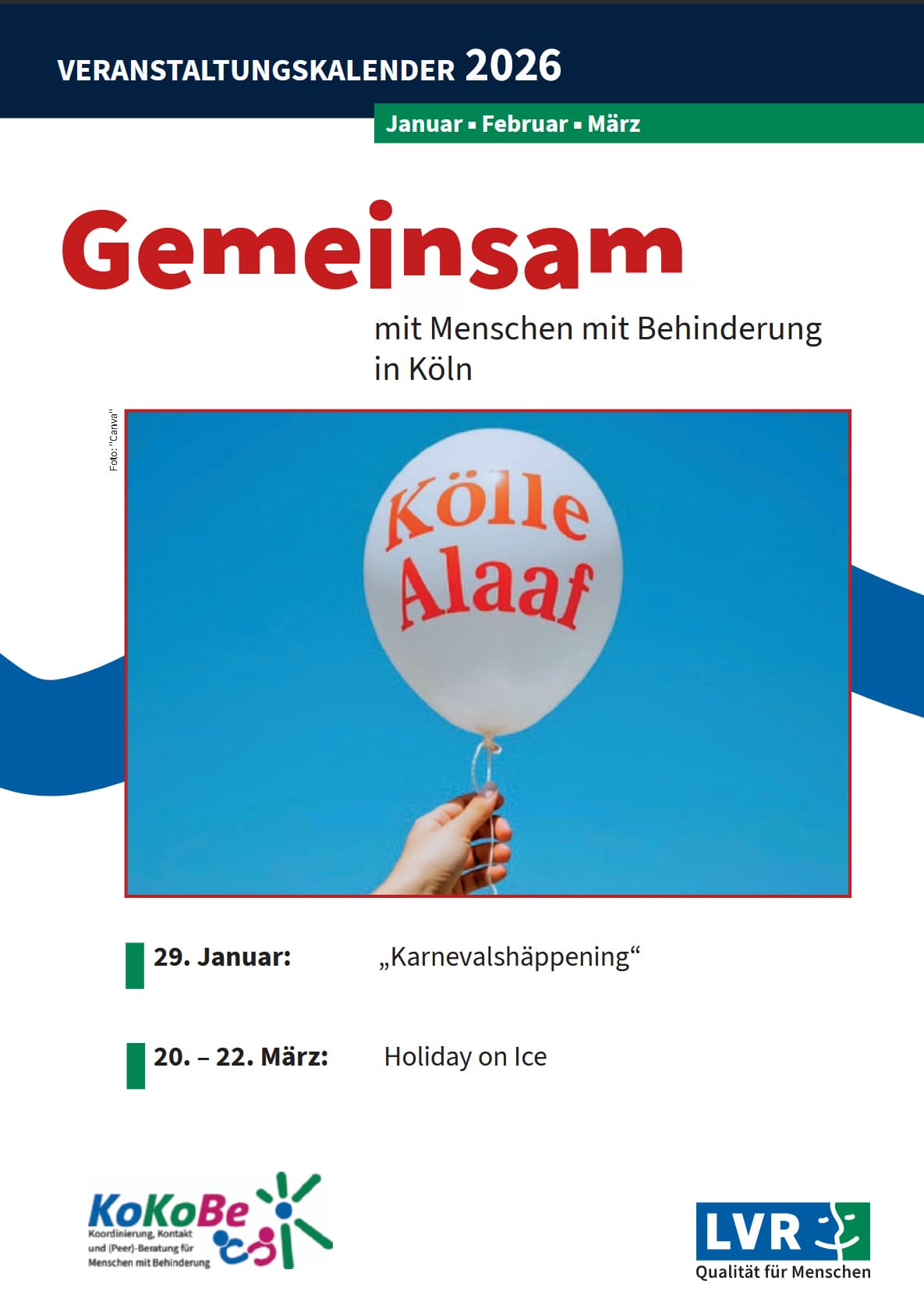 gemeinsam Titelbild - EIn Ballon, auf dem "Kölle Alaaf" steht.